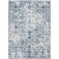 Amara Vintage Non Slip Rug - Blue, Synthetic Wool