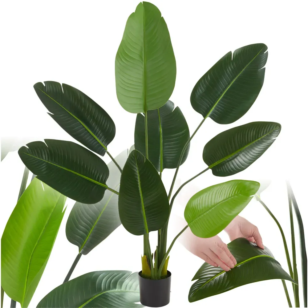 Artificial Bird of Paradise Tree in Pot 120cm - Green, PEVA