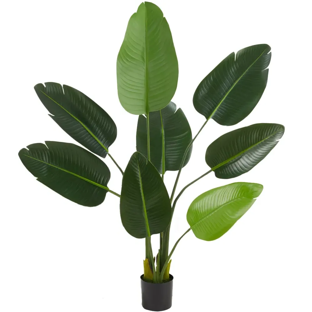 Artificial Bird of Paradise Tree in Pot 120cm - Green, PEVA