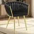 Astano Set of 2 Knot Design Dining Chairs - Black, Velvet