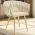 Astano Set of 2 Knot Design Dining Chairs - Sand, Velvet