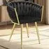 Astano Set of 4 Knot Design Dining Chairs - Black, Velvet
