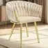 Astano Set of 4 Knot Design Dining Chairs - Sand, Velvet