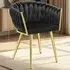 Astano Set of 6 Knot Design Dining Chairs - Black, Velvet