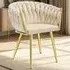 Astano Set of 6 Knot Design Dining Chairs - Sand, Velvet