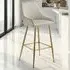 Avane Bar Stool Set of 6 with Backrest - Cream, Velvet