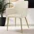 Avane Set of 2 High Backrest Dining Chairs - Cream, Velvet