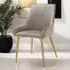 Avane Set of 2 Padded Dining Chairs with Armrests - Taupe, Velvet