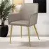 Avane Set of 4 Padded Dining Chairs with Armrests - Taupe, Velvet