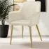 Avane Set of 6 Dining Chairs with Armrests - Cream, Velvet