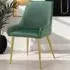 Avane Set of 6 Dining Chairs with Armrests - Green, Velvet