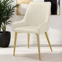 Avane Set of 6 High Backrest Dining Chairs - Cream, Velvet