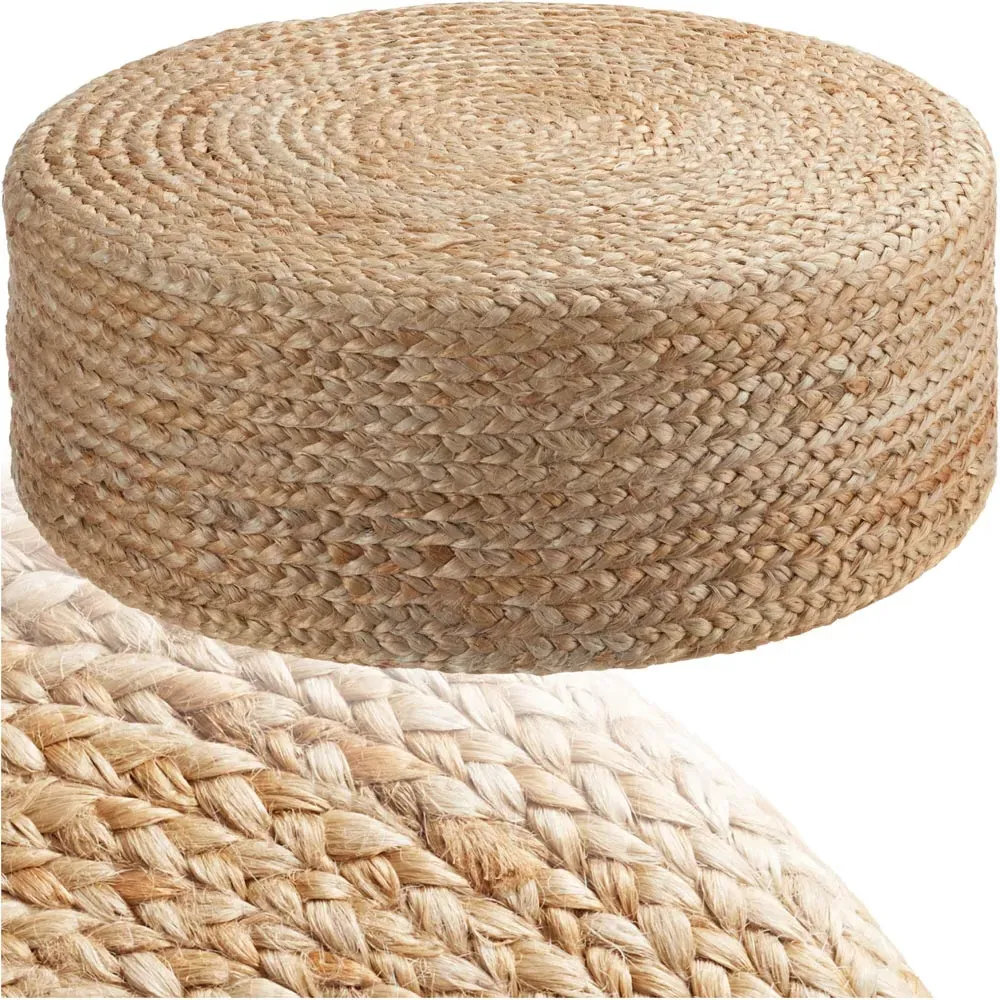 Banno Oval Footstool - Cream, Jute