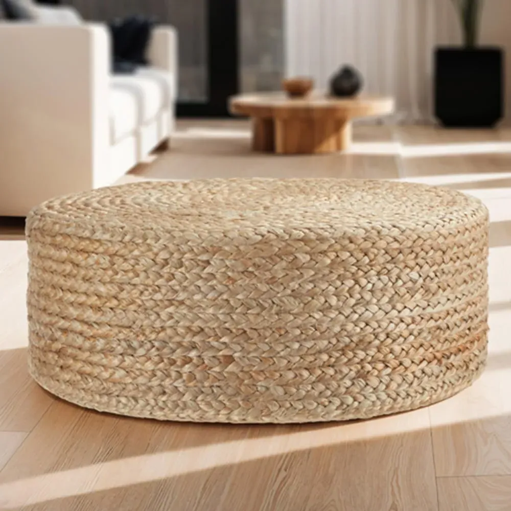 Banno Oval Footstool - Cream, Jute