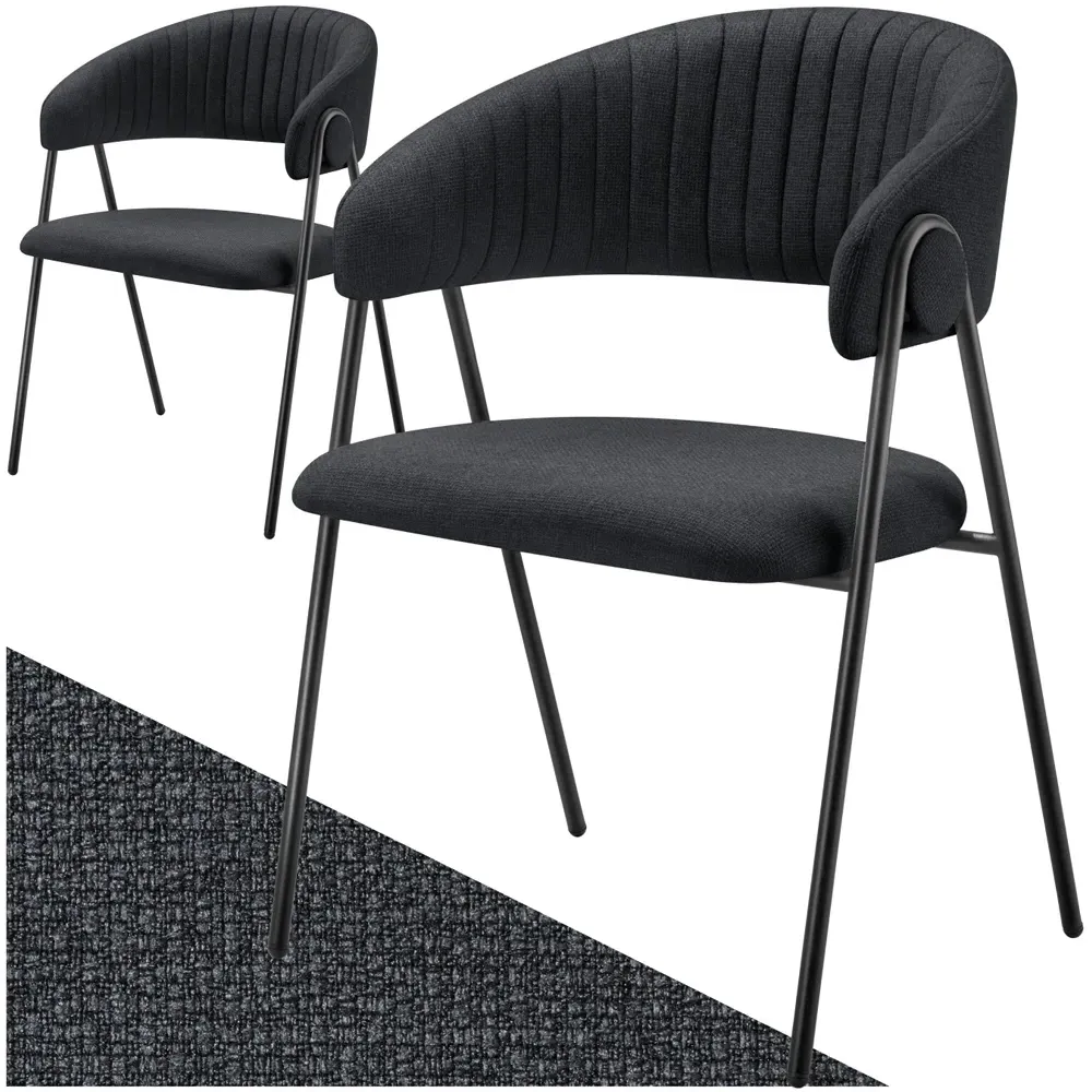 Bedano Set of 2 Dining Chairs - Black
