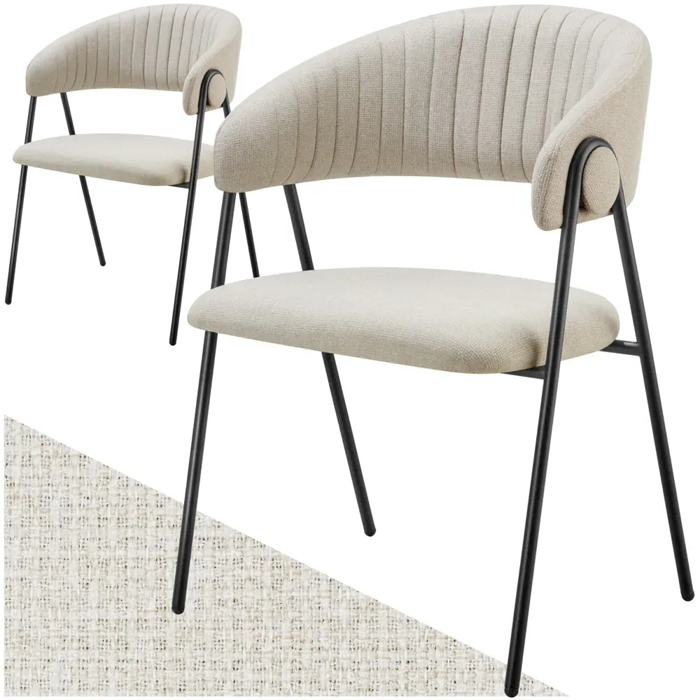 Bedano Set of 2 Dining Chairs - Greige