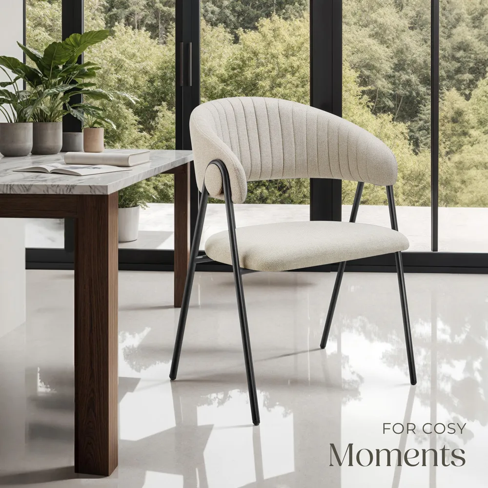 Bedano Set of 2 Dining Chairs - Greige