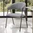Bedano Set of 2 Dining Chairs - Grey, Woven Fabric