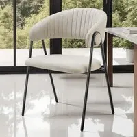 Bedano Set of 6 Dining Chairs - Greige, Woven Fabric