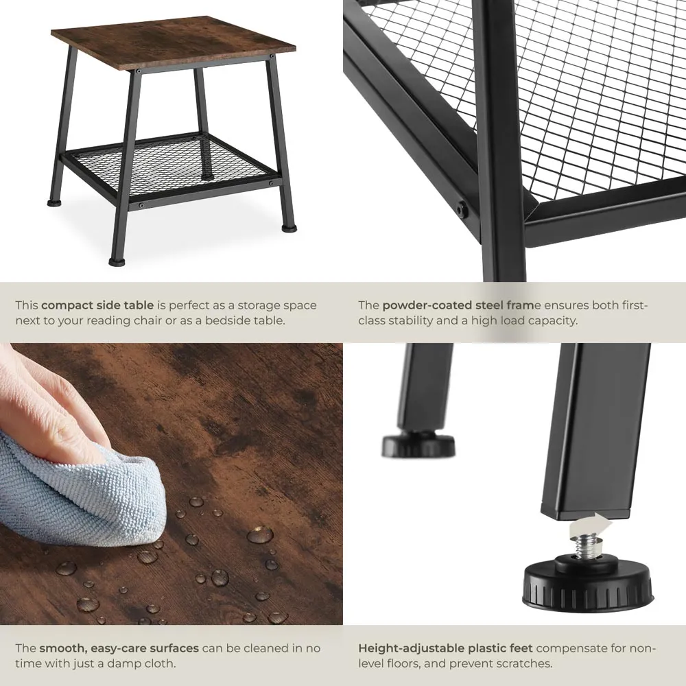 Bedford Bedside Table - Brown, Dark Wood