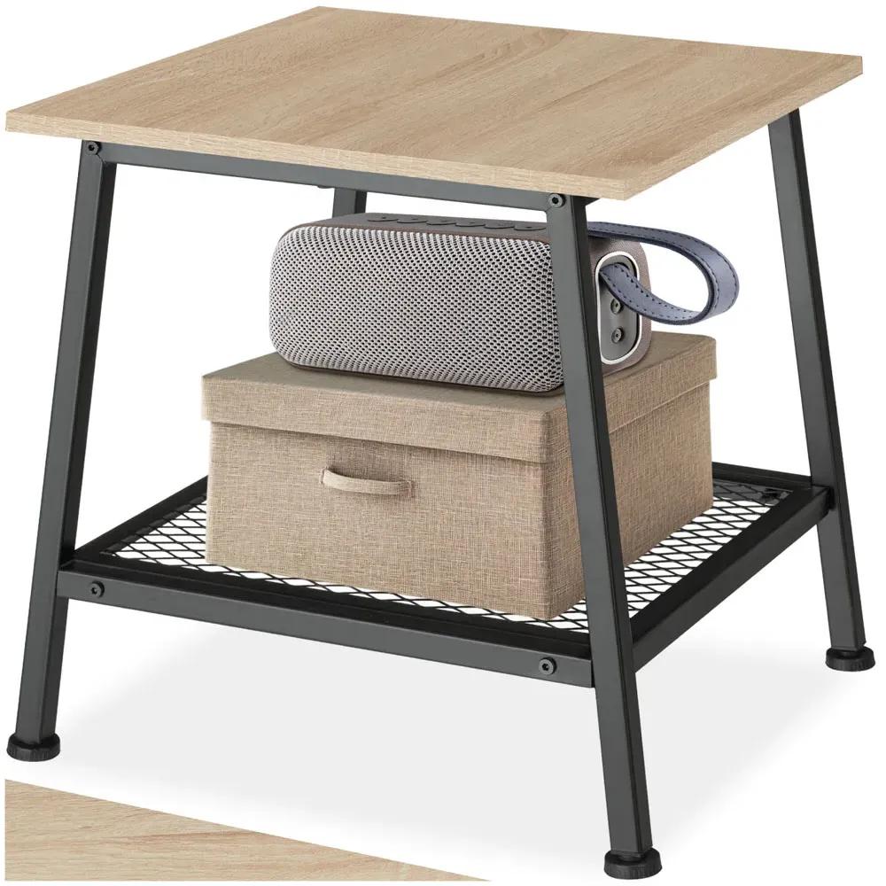 Bedford Single Shelf Bedside Table - Brown, Oak