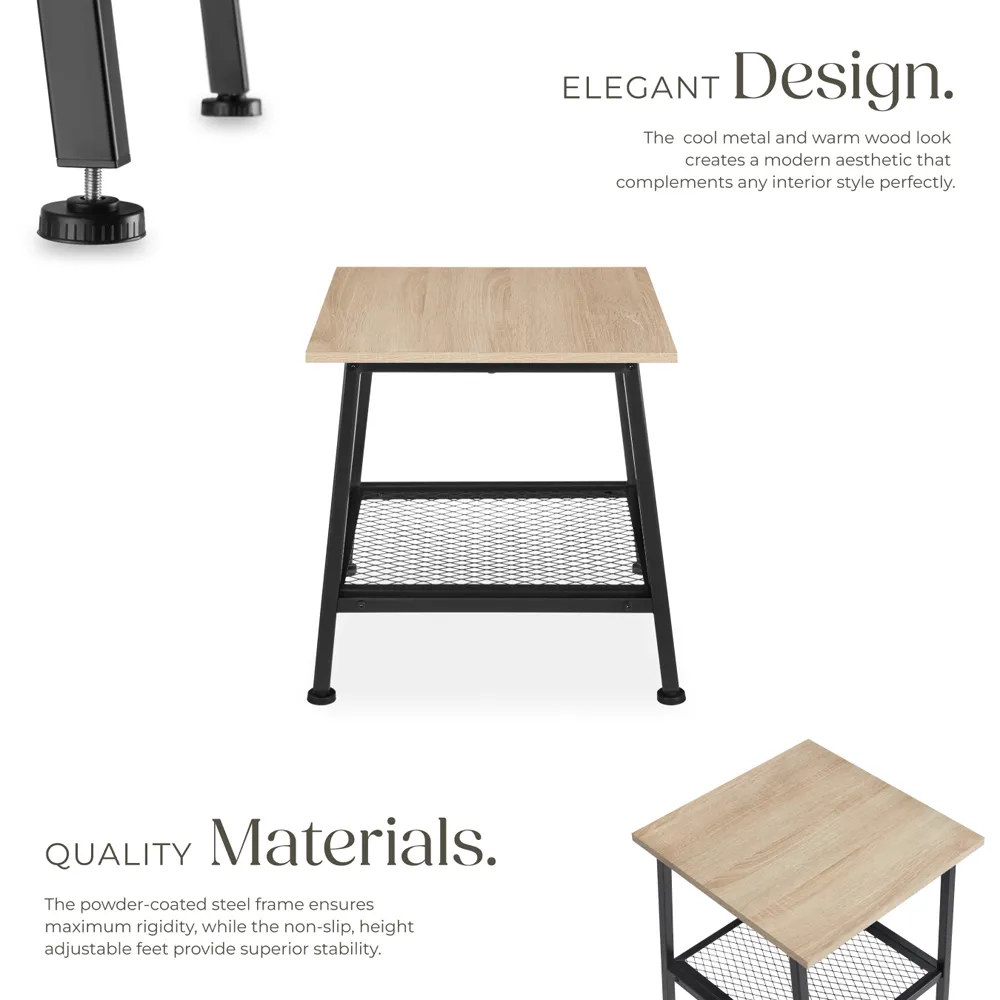 Bedford Single Shelf Bedside Table - Brown, Oak