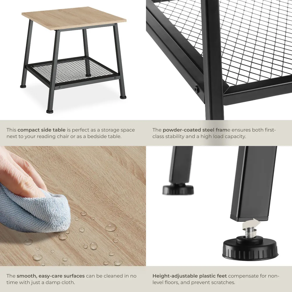 Bedford Single Shelf Bedside Table - Brown, Oak