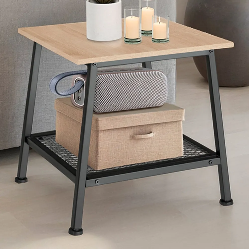 Bedford Single Shelf Bedside Table - Brown, Oak