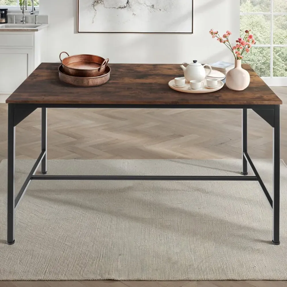 Belfast 4 Seater Industrial Dining Table - Dark Wood