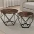 Benham Industrial Round Coffee Table Set of 2 - Brown