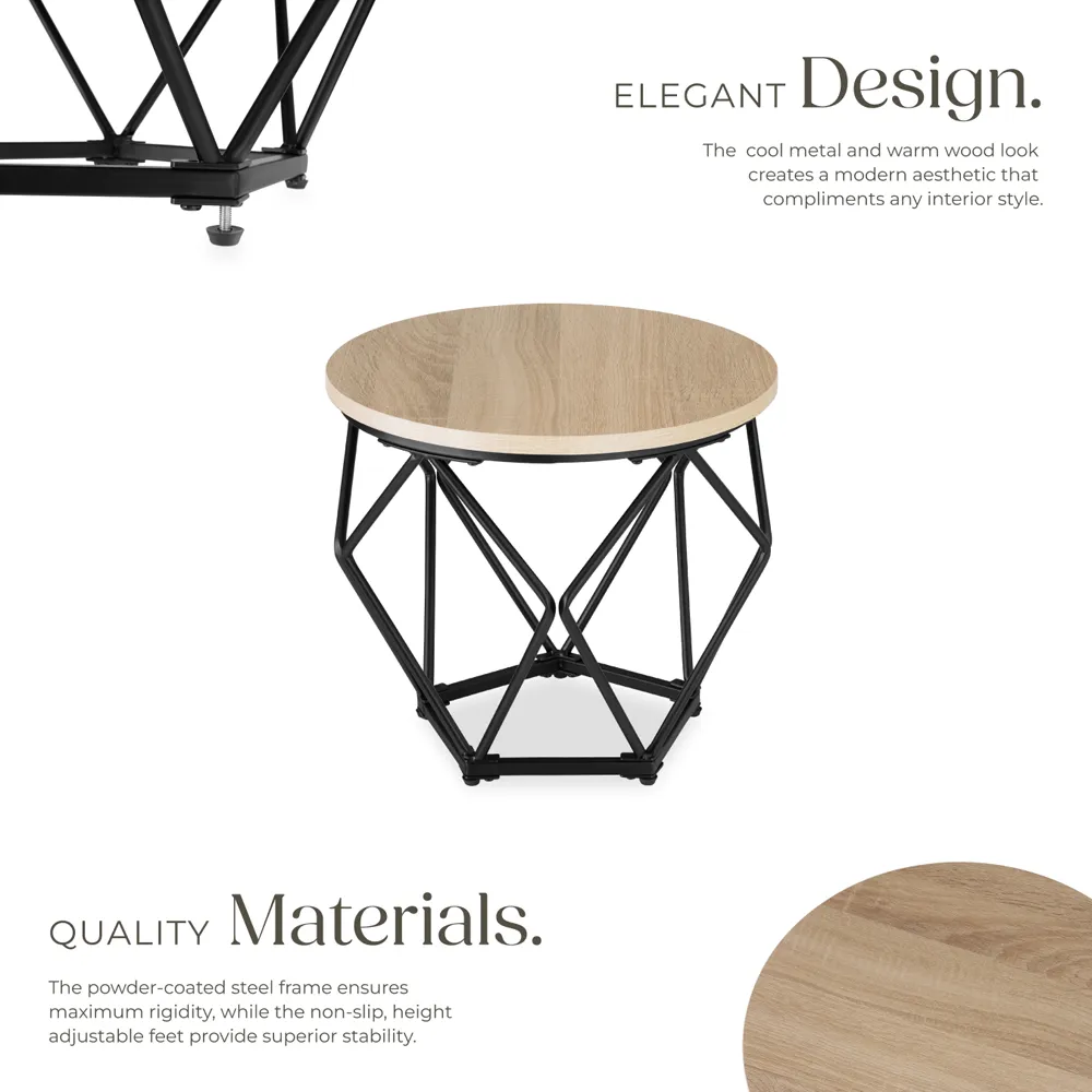 Benham Oak Sonoma Round Coffee Table Set of 2 - Brown