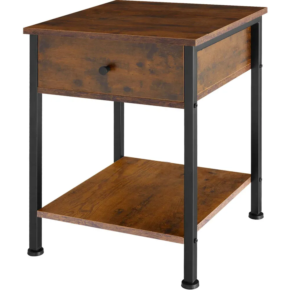 Bradford Single Drawer Bedside Table - Brown