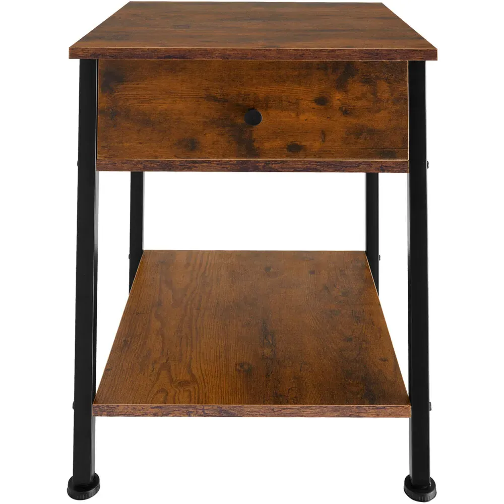 Bradford Single Drawer Bedside Table - Brown