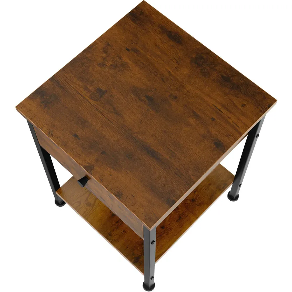 Bradford Single Drawer Bedside Table - Brown