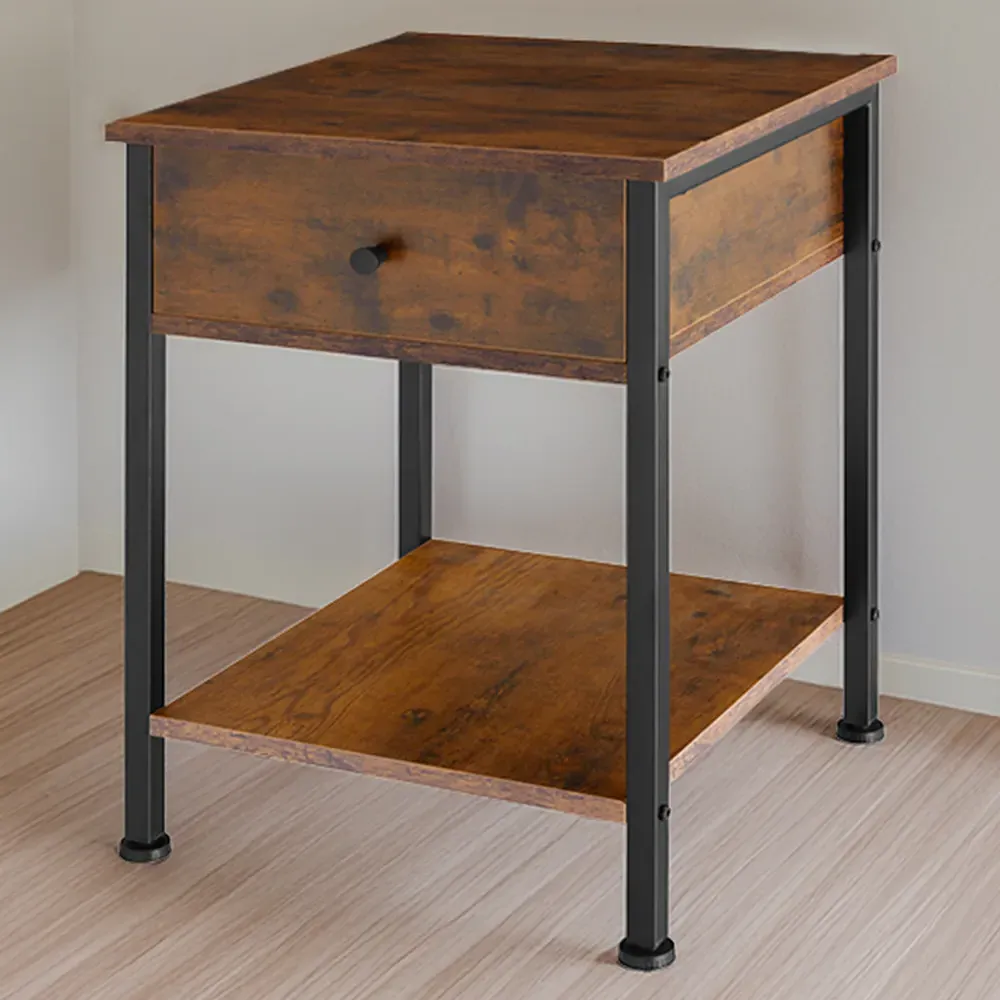 Bradford Single Drawer Bedside Table - Brown