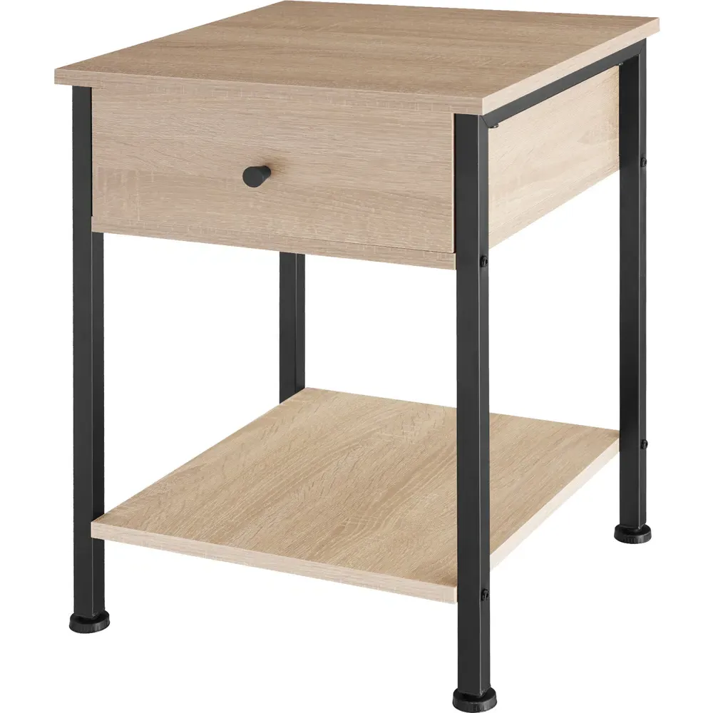 Bradford Single Drawer Bedside Table - Oak Sonoma