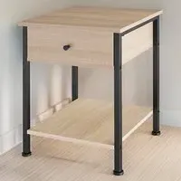 Bradford Single Drawer Bedside Table - Oak Sonoma