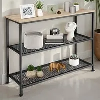 Bristol 2 Wire Shelf Console Table - Oak Sonoma