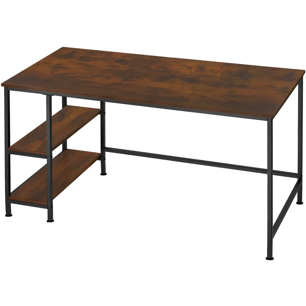 Canton 2 Compartment Office Desk - Brown