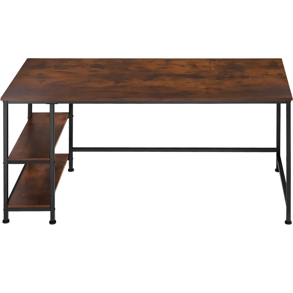 Canton 2 Compartment Office Desk - Brown