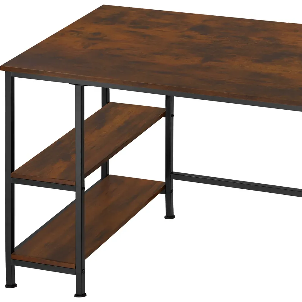 Canton 2 Compartment Office Desk - Brown