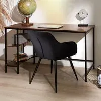 Canton 2 Compartment Office Desk - Brown