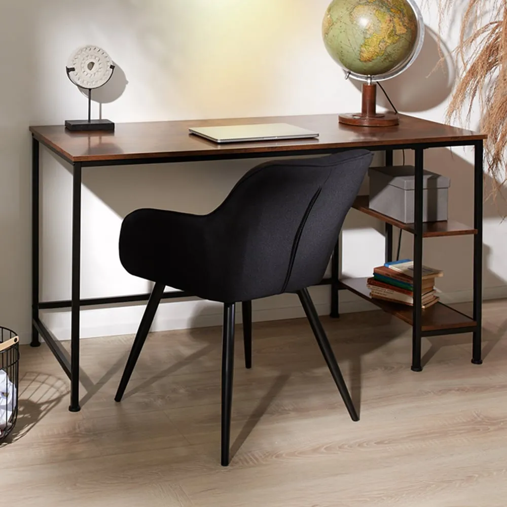 Canton 2 Compartment Office Desk - Brown