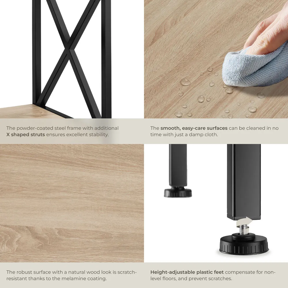 Carlton 2 Shelf Bedside Table - Brown, Oak