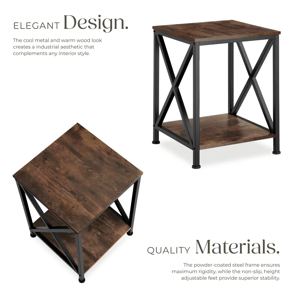 Carlton Single Shelf Bedside Table - Brown, Oak