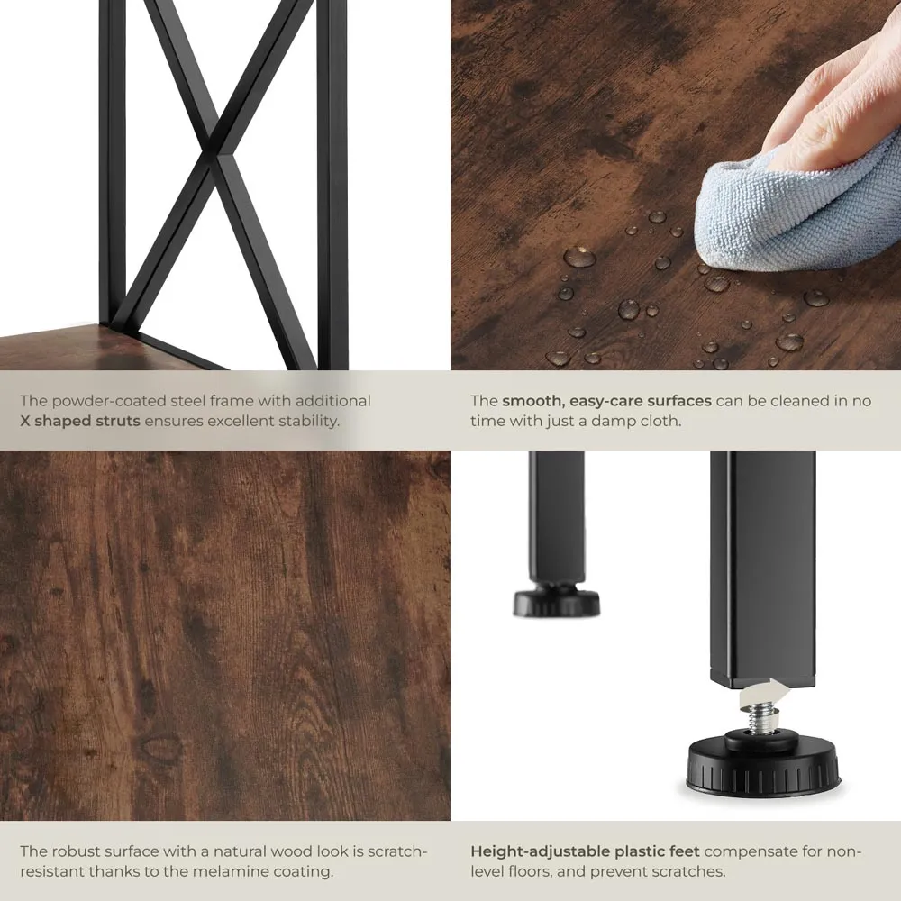 Carlton Single Shelf Bedside Table - Brown, Oak