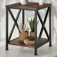 Carlton Single Shelf Bedside Table - Brown, Oak