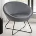 Centera Round Accent Chair - Grey, Velvet