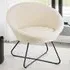 Centera Round Accent Chair - White, Boucle