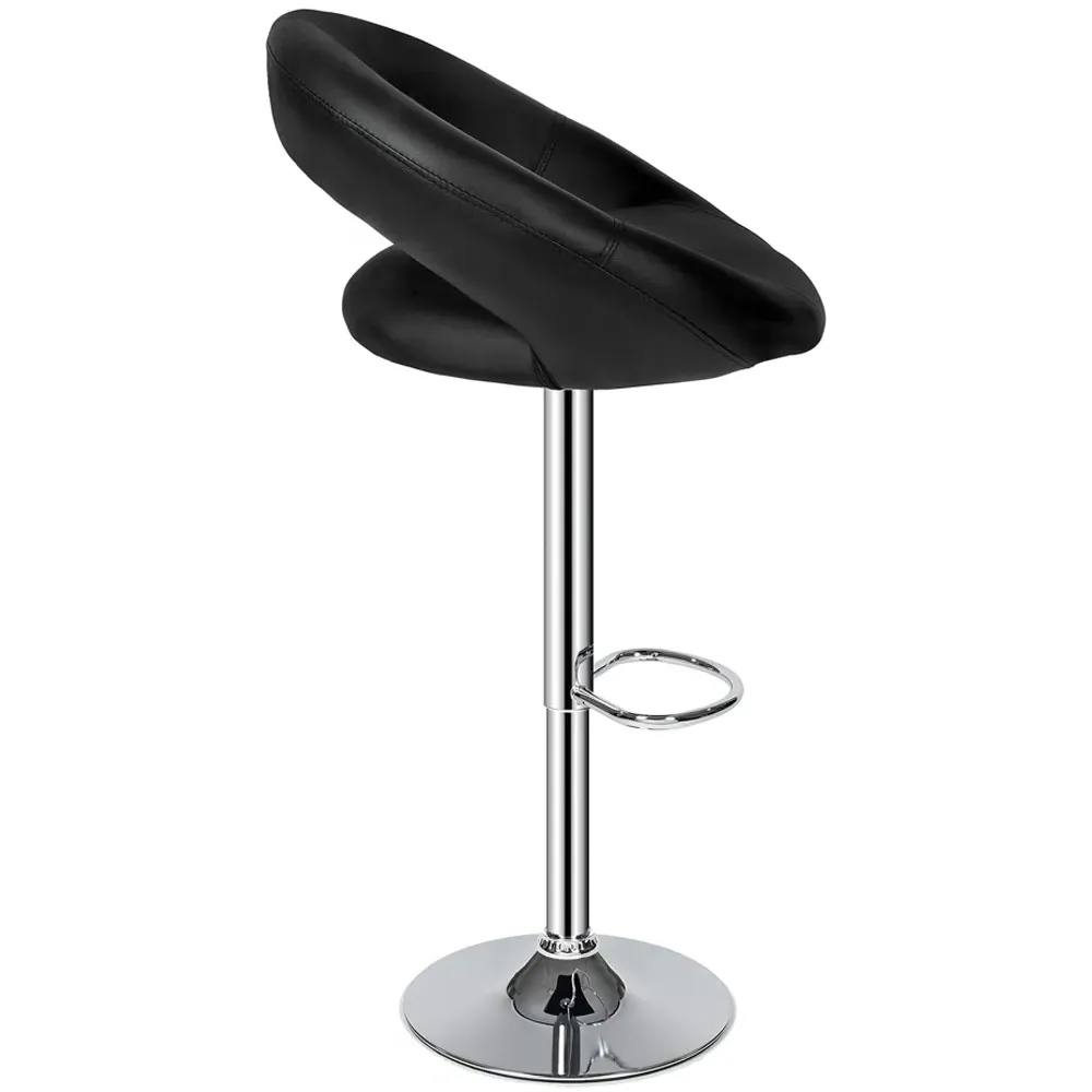 Christian Bar Stool Set of 2 - Black, Synthetic Leather